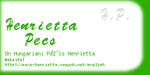 henrietta pecs business card